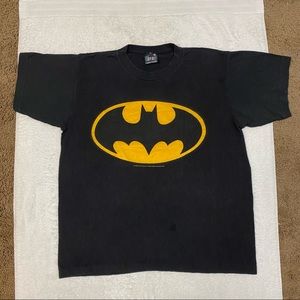 Vintage 1964 TOPHALF BATMAN DC Comics Superhero Thin Burnout T Shirt Top XL
